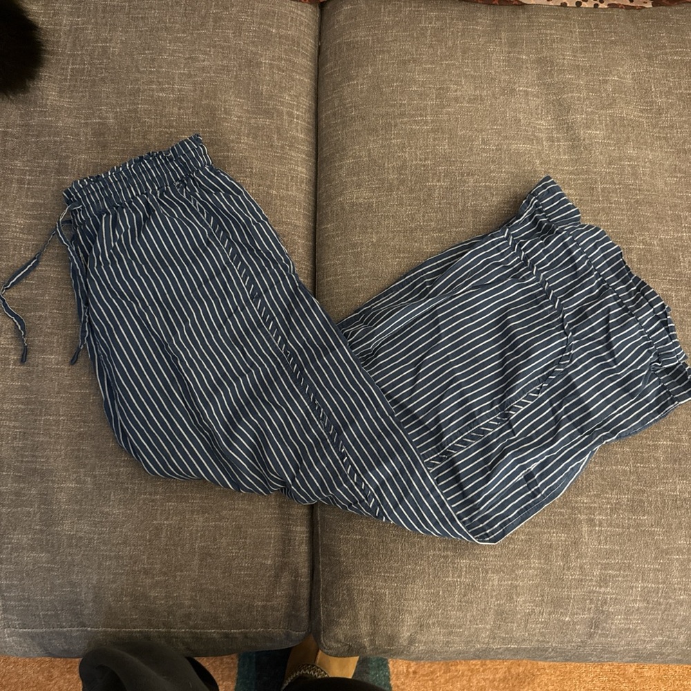 Anthropology lyrebird Blue Striped Pants